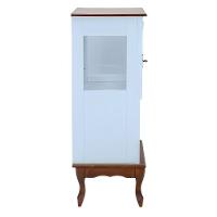 Adega Rústica 1 Porta Com Espaço Para Até 8 Garrafas Com Pés Luiz Xv - Azul Bebe Com Tampo E Base Imbuia Glazer - 3