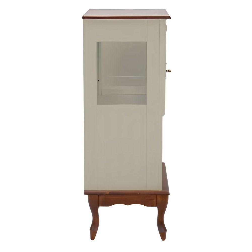 Adega Rústica 1 Porta Com Espaço Para Até 8 Garrafas Com Pés Luiz Xv - Verde Chá Com Tampo E Base Imbuia Glazer - 3