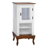 Adega Rústica 1 Porta Com Espaço Para Até 8 Garrafas Com Pés Luiz Xv - Branco Com Tampo E Base Imbuia Glazer - 2