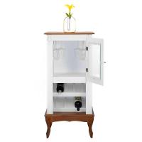 Adega Rústica 1 Porta Com Espaço Para Até 8 Garrafas Com Pés Luiz Xv - Branco Com Tampo E Base Imbuia Glazer - 3