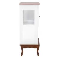 Adega Rústica 1 Porta Com Espaço Para Até 8 Garrafas Com Pés Luiz Xv - Branco Com Tampo E Base Imbuia Glazer