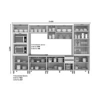 Cozinha Completa 7 Peças Connect 2 Aéreos 2 Balcões 2 Paneleiros 1 Complemento C5p89 Off White - 3