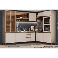Cozinha Modulada Connect 10 Peças 3 Aéreos + 3 Balcões + 2 Paneleiros + 2 Complementos C6p07 Duna Cristal2 Aéreos + 1 Balcão + 1 Complemento - 1