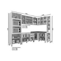 Cozinha Modulada Connect 10 Peças 3 Aéreos + 3 Balcões + 2 Paneleiros + 2 Complementos C5p70 Duna2 Aéreos + 1 Balcão + 1 Complemento - 7