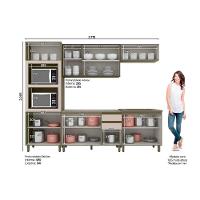 Cozinha Modulada Connect 6 Peças 2 Aéreos + 2 Balcões+ 1 Paneleiro + 1 Complemento C6p23 Duna Cristal2 Aéreos + 1 Balcão + 1 Complemento - 3
