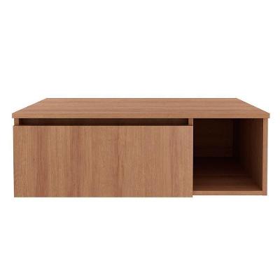 Conjunto De Banheiro Balcão Suspenso Bn3601 S- Cuba 80cm E Armário C- Espelho Bn3610 Amêndoa - Tecno Mobili