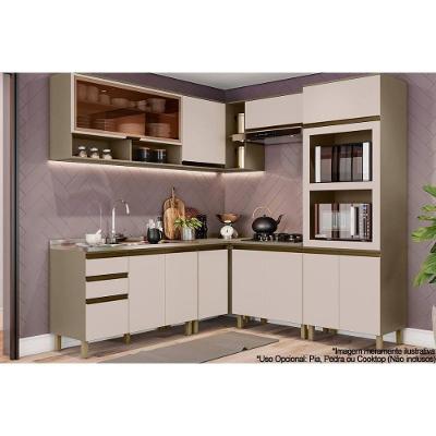 Cozinha Completa Modulada Connect 9 Peças 10 Portas 2 Gavetas MDF Branco