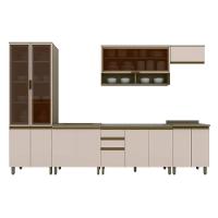 Cozinha Modulada Connect 8 Peças 23 Aéreos + 3 Balcões + 1 Paneleiro+2tampos C6p16 Duna Cristal2 Aéreos + 1 Balcão + 1 Complemento - 5