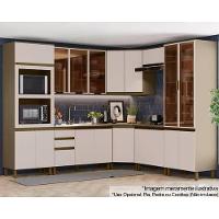 Kit Cozinha Modulada 10 Peças Connect 3 Aéreos + 3 Balcões + 2 Paneleiros + 2 Complementos C6p04 Duna Cristal2 Aéreos + 1 Balcão + 1 Complemento - 1