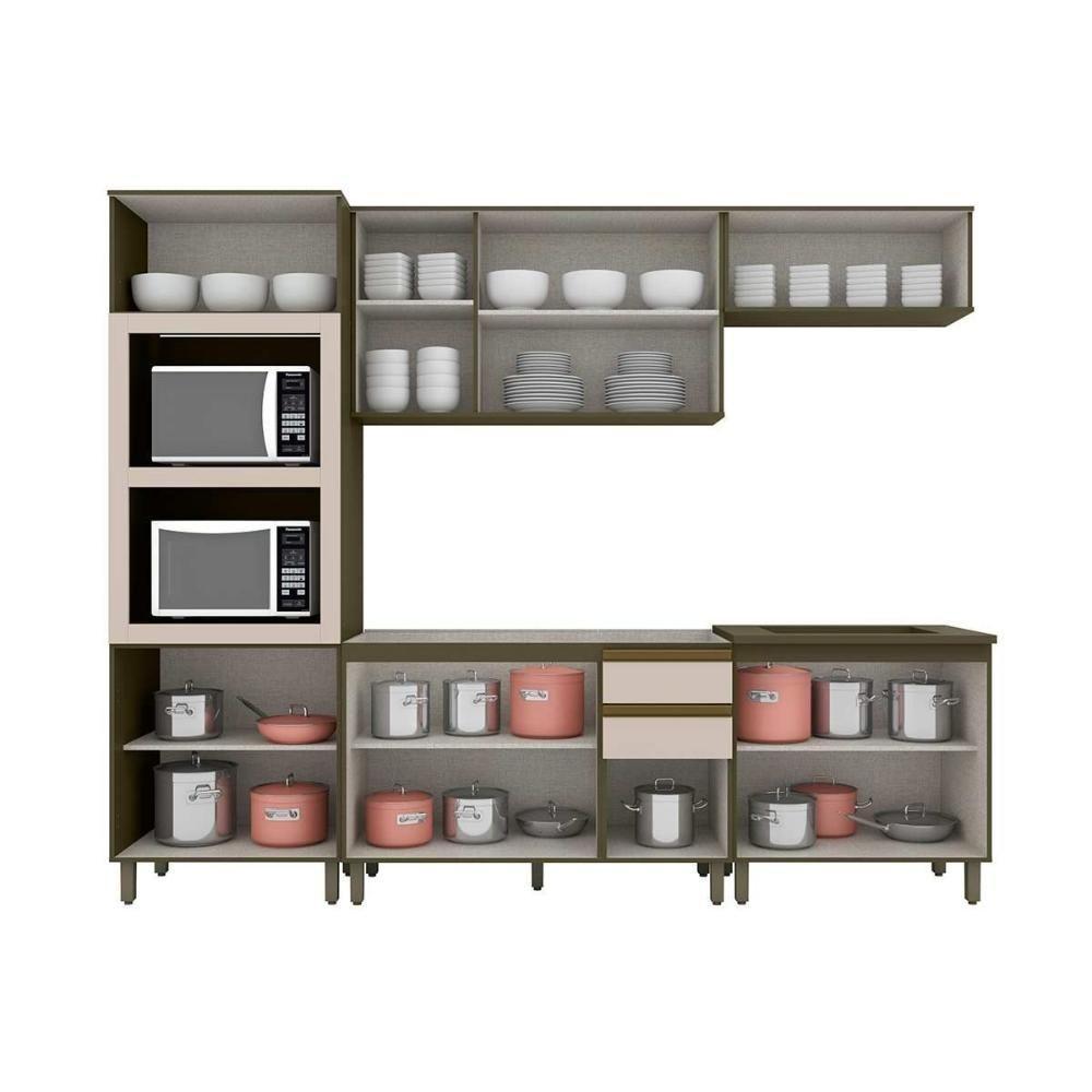 Cozinha Completa 6 Peças Connect 2 Aéreos 2 Balcões 1 Paneleiro 1 Complemento C6p23 Duna Cristal - 4
