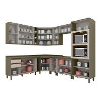 Cozinha Modulada Connect 15 Peças 5aéreos+5balcões+ 1 Paneleiro +4complementos C6p14 Duna Cristal2 Aéreos + 1 Balcão + 1 Complemento - 3