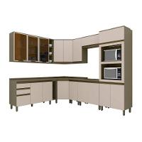 Cozinha Modulada Connect 15 Peças 5aéreos+5balcões+ 1 Paneleiro +4complementos C6p14 Duna Cristal2 Aéreos + 1 Balcão + 1 Complemento