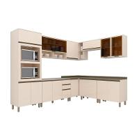 Cozinha Modulada Connect 13 Peças 4aéreos+4balcões+ 1 Paneleiro +4complementos C6p05 Duna Cristal2 Aéreos + 1 Balcão + 1 Complemento - 9