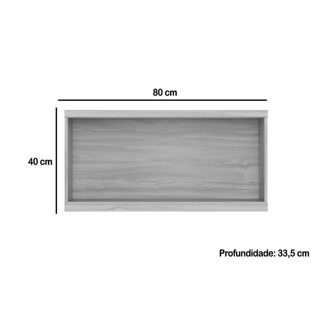 Armário De Cozinha Modulado Sauvignon Geladeira C/ 1 Porta Basculante 80cm Amendoa - Ronipa - 6