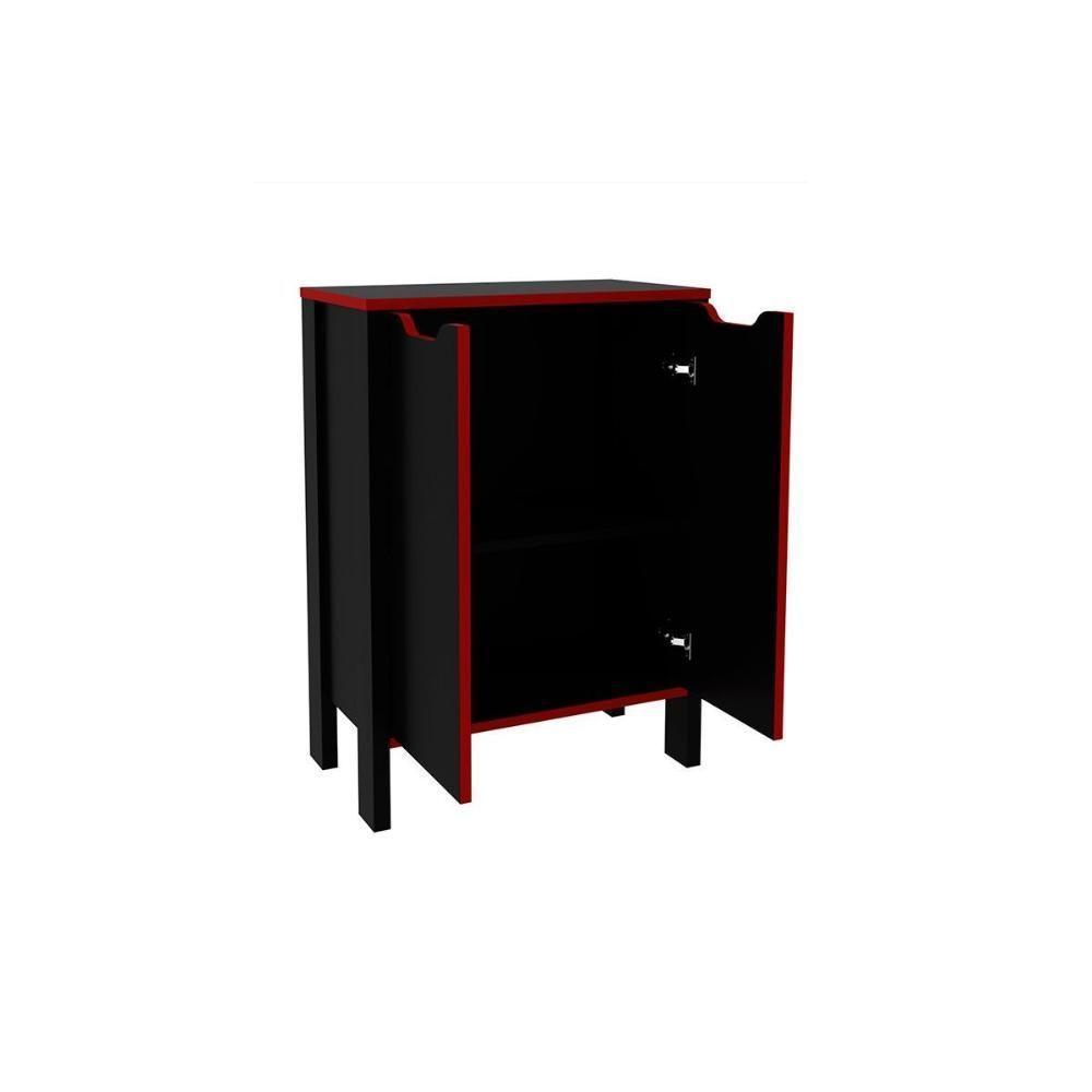 Quarto Completo Solteiro Gamer 4 Peças (mesa Cabeceira + Mesa De Computador + Balcão + Estante) Preto/azul - Tecno Mobili - 9