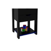Quarto Completo Solteiro Gamer 4 Peças (mesa Cabeceira + Mesa De Computador + Balcão + Estante) Preto/azul - Tecno Mobili - 8