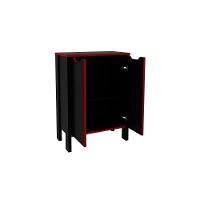 Quarto Completo Solteiro Gamer 4 Peças (mesa Cabeceira + Mesa De Computador + Balcão + Estante) Preto/azul - Tecno Mobili - 9