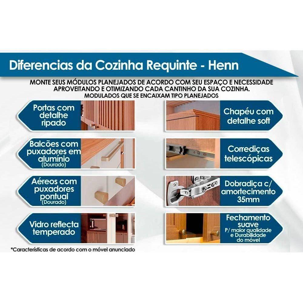 Kit Cozinha Modulada 7 Peças Requinte (2aéreos+2balcões+2paneleiros+1complemento) Cz101 Nature-nature-areia - Henn - 2