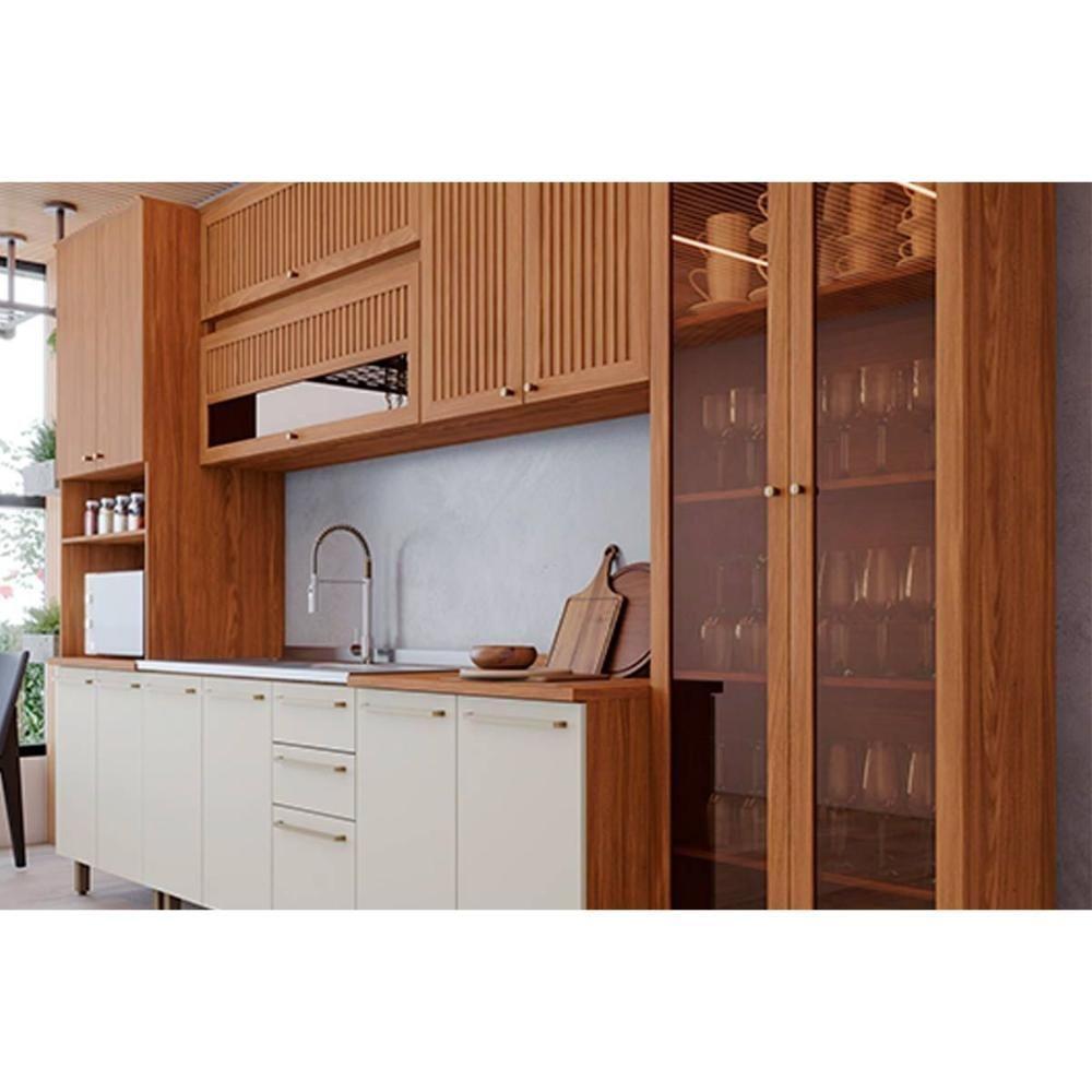 Kit Cozinha Modulada 7 Peças Requinte (2aéreos+2balcões+2paneleiros+1complemento) Cz101 Nature-nature-areia - Henn - 6