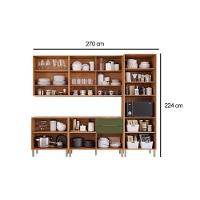 Kit De Cozinha Completa 7 Peças (2aéreos+2balcões+1paneleiro+2complementos) Cz011 Freijo-off White - Mgm - 4