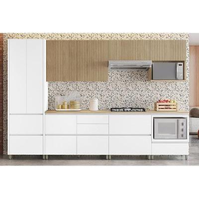 Kit de Cozinha Completa 7 Peças Rainha Gourmet 10 Portas 8 Gavetas MDF Branco