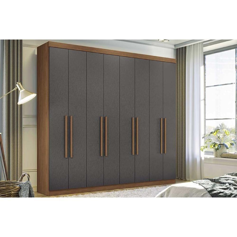 Guarda Roupa 8 Portas E 4 Gavetas Master New 8.4 Jatobá-grafite - Santos Andirá - 1