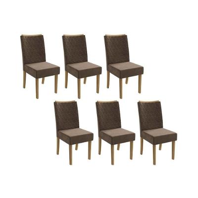 Kit 2 Cadeiras De Cozinha 2cad129fr 6 Un Freijo-suede Marrom A033 - Kappesberg