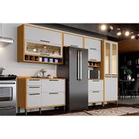 Cozinha Modulada Completa Syrah 6 Peças 3aéreo+2balcões+ 1 Paneleiro 6p01 Amendoa Off White Ronipa - 1