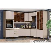 Cozinha Modulada Connect 10 Peças 3 Aéreos + 3 Balcões + 2 Paneleiros + 2 Complementos C6p24 Duna Cristal2 Aéreos + 1 Balcão + 1 Complemento - 1