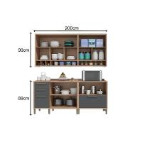 Cozinha Modulada Completa Syrah 4 Peças 2 Aéreos + 2 Balcões C4p04 Amendoa Off White Ronipa - 3