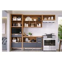 Cozinha Modulada Completa Eloise 4 Peças 2 Aéreos + 1 Balcão + 1 Torre Quente C4p181 Freijó Titanium - 6