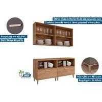 Cozinha Modulada Completa Bella 4 Peças S- Portas (2aéreos+2balcões) 160cm Freijo - Mgm - 3