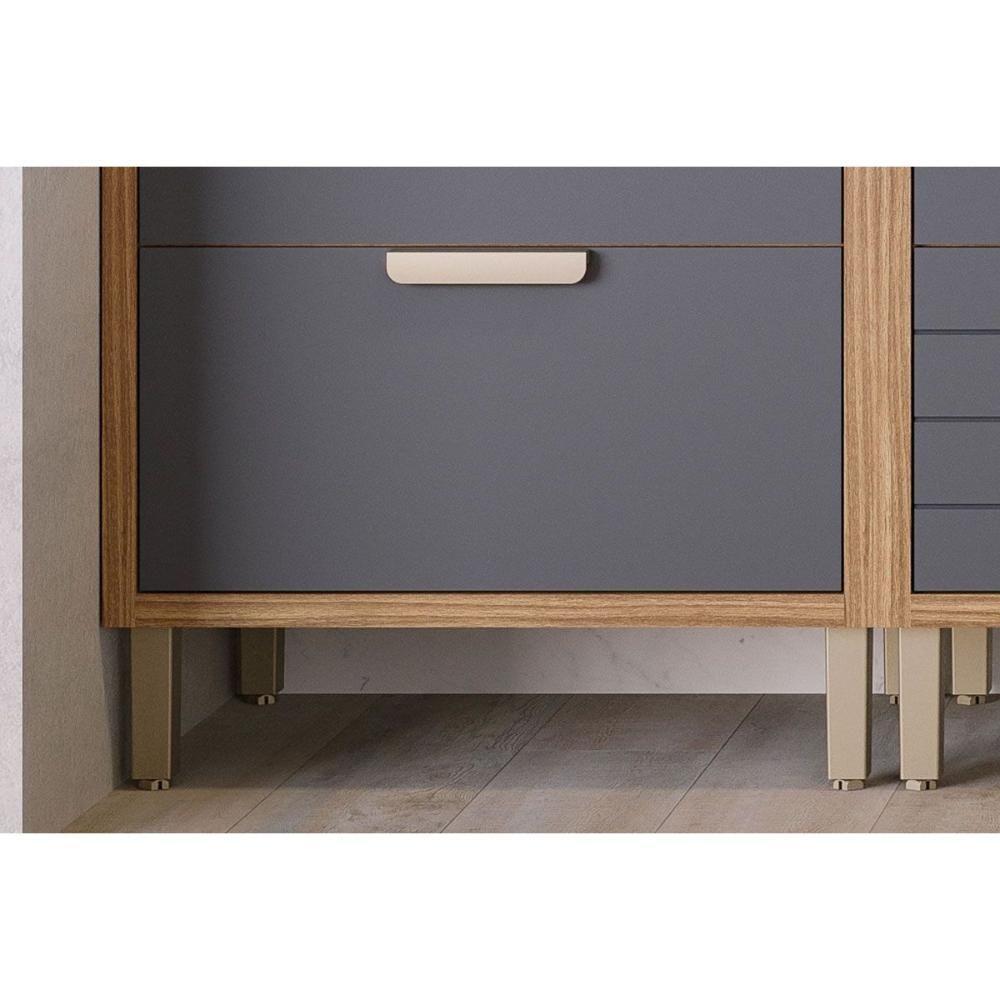 Cozinha Completa Eloise 4 Peças (2aéreos+1balcão+1torrequente) C4p181 Freijo-titanium - Mgm - 5