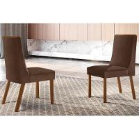 Cadeira Sala De Jantar Dakota Kit 2 Un Mdf Imbuia Veludo Marrom Rufato - 1