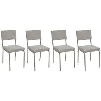 Cadeira Sala De Jantar Zaria 2c128 Kit 4 Un Niquel-boucle Cinza A056 - Kappesberg - 1