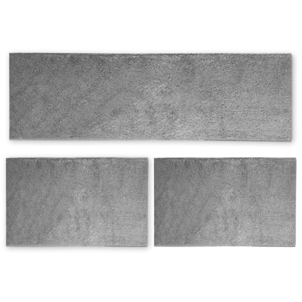 Kit Cozinha 3 Pçs Classic Tapete Passadeira Shaggy Antider. Cinza - 1