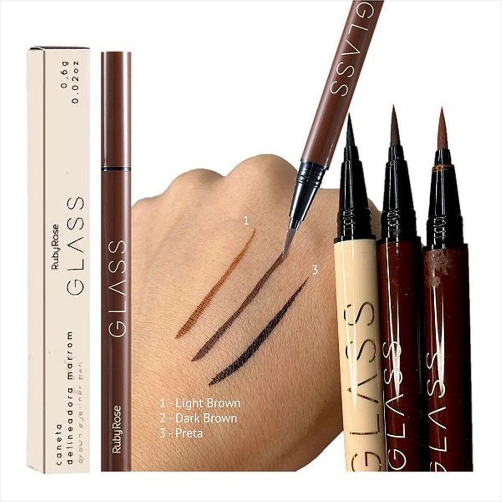 Ruby Rose Caneta Delineadora Marrom Dark Brown Glass Hb5272 0,6g - 2