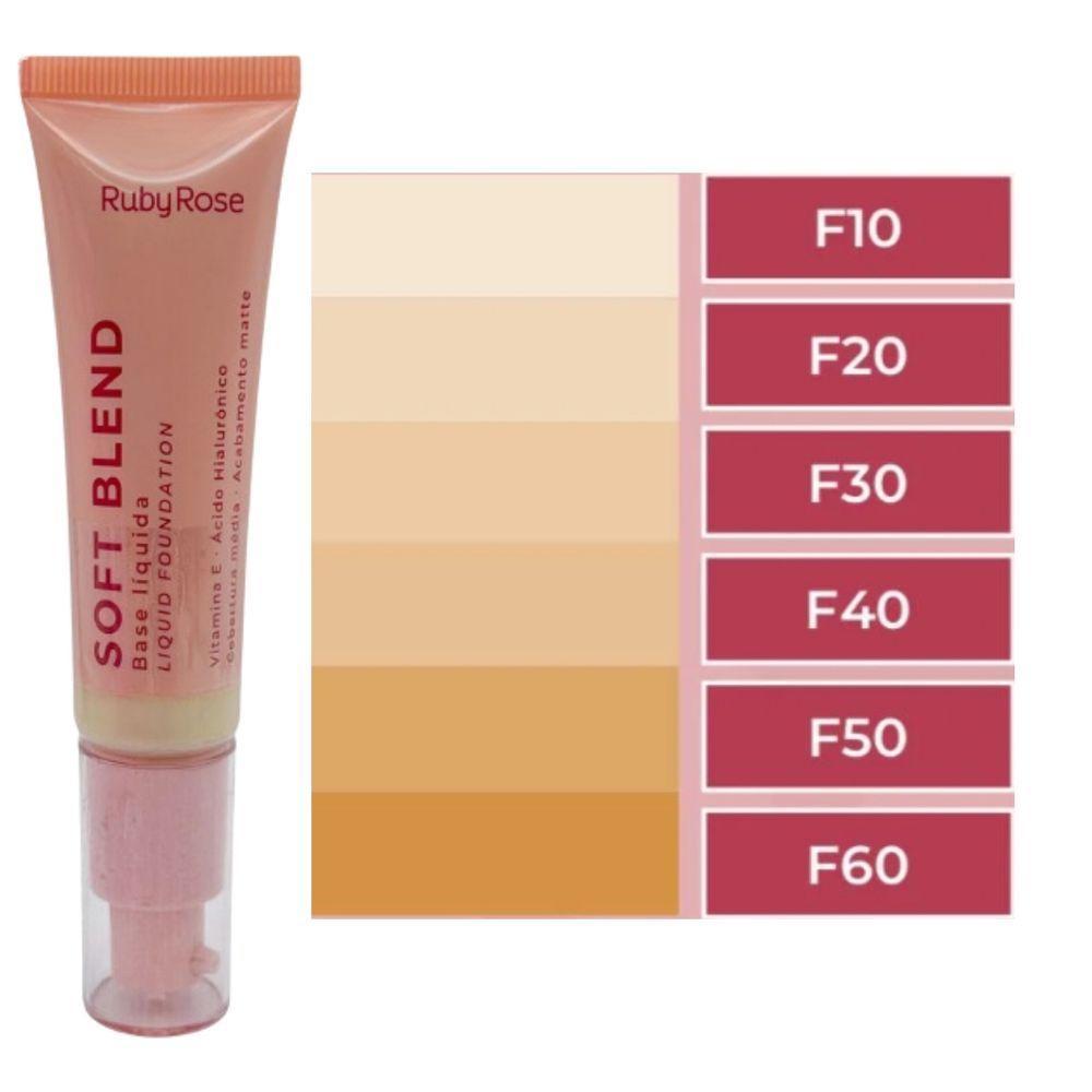 Ruby Rose Base Líquida Soft Blend 30ml Cor: F30 - 2