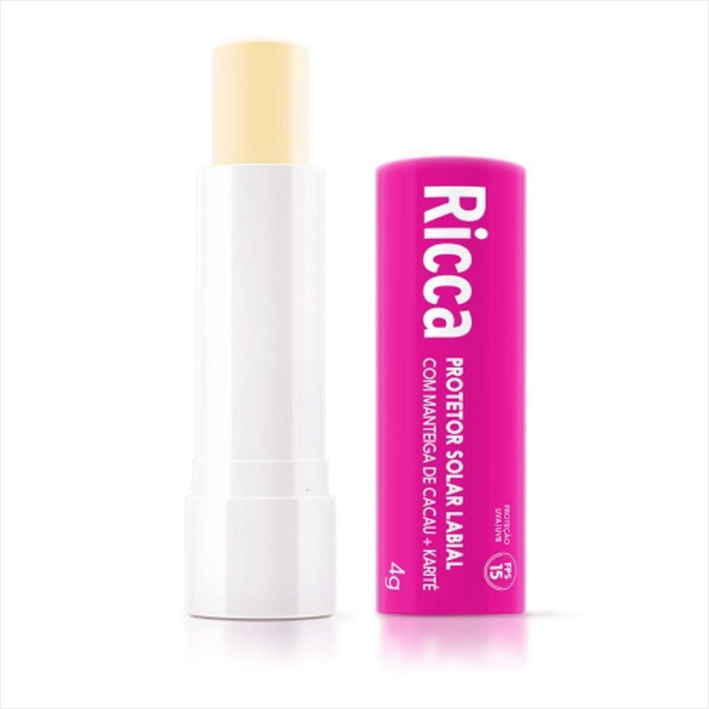 Ricca Protetor Labial Com Manteiga De Cacau + Karite Fps 15 4g - 4