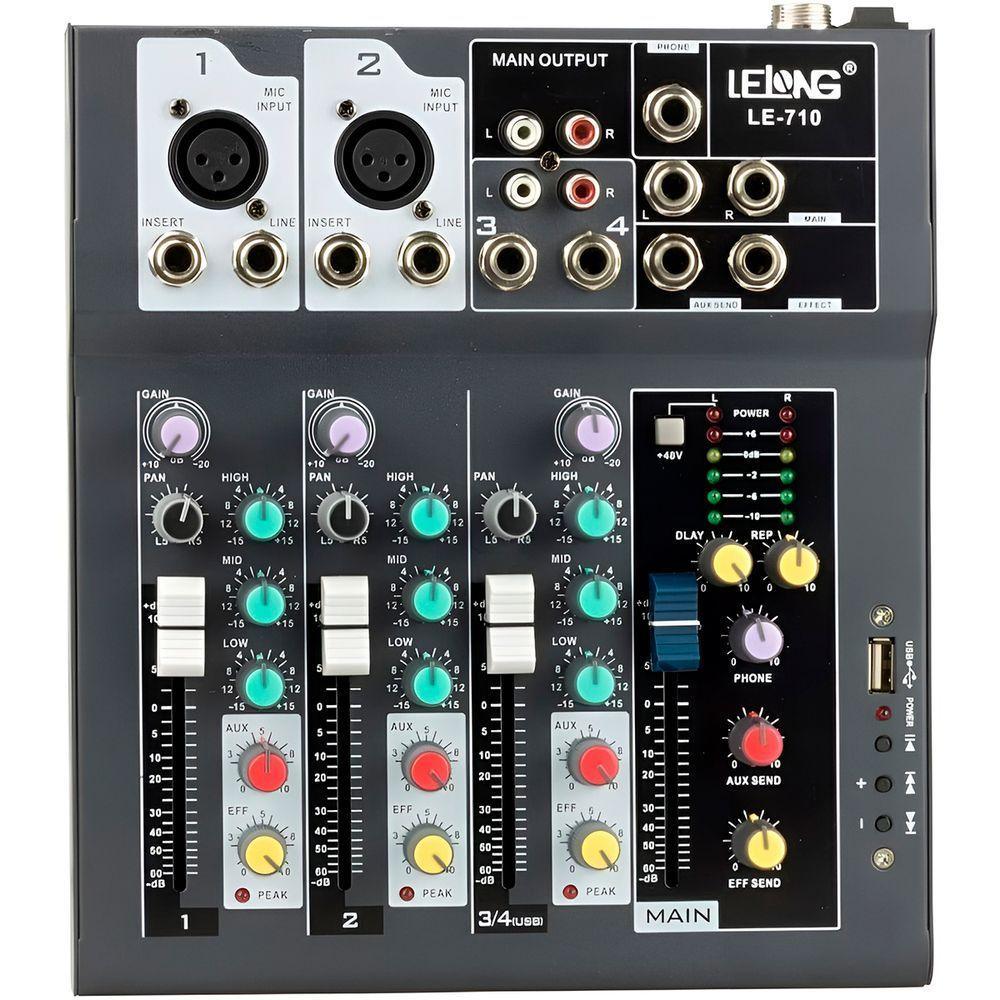 Mesa De Som Digital Mixer Usb 4 Canais Bluetooth Mp3 Player - 1