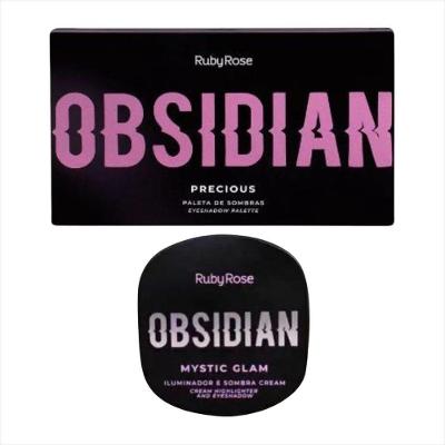 Kit Ruby Rose Obsidian Paleta Precious+iluminador Pearl