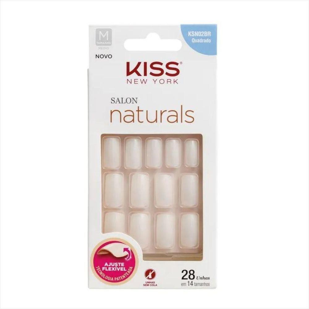 Kiss Ny Unha Salon Natural Médio Quadrado - 1