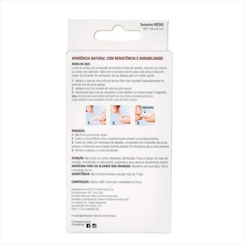 Kiss Ny Unha Salon Natural Médio Quadrado - 2