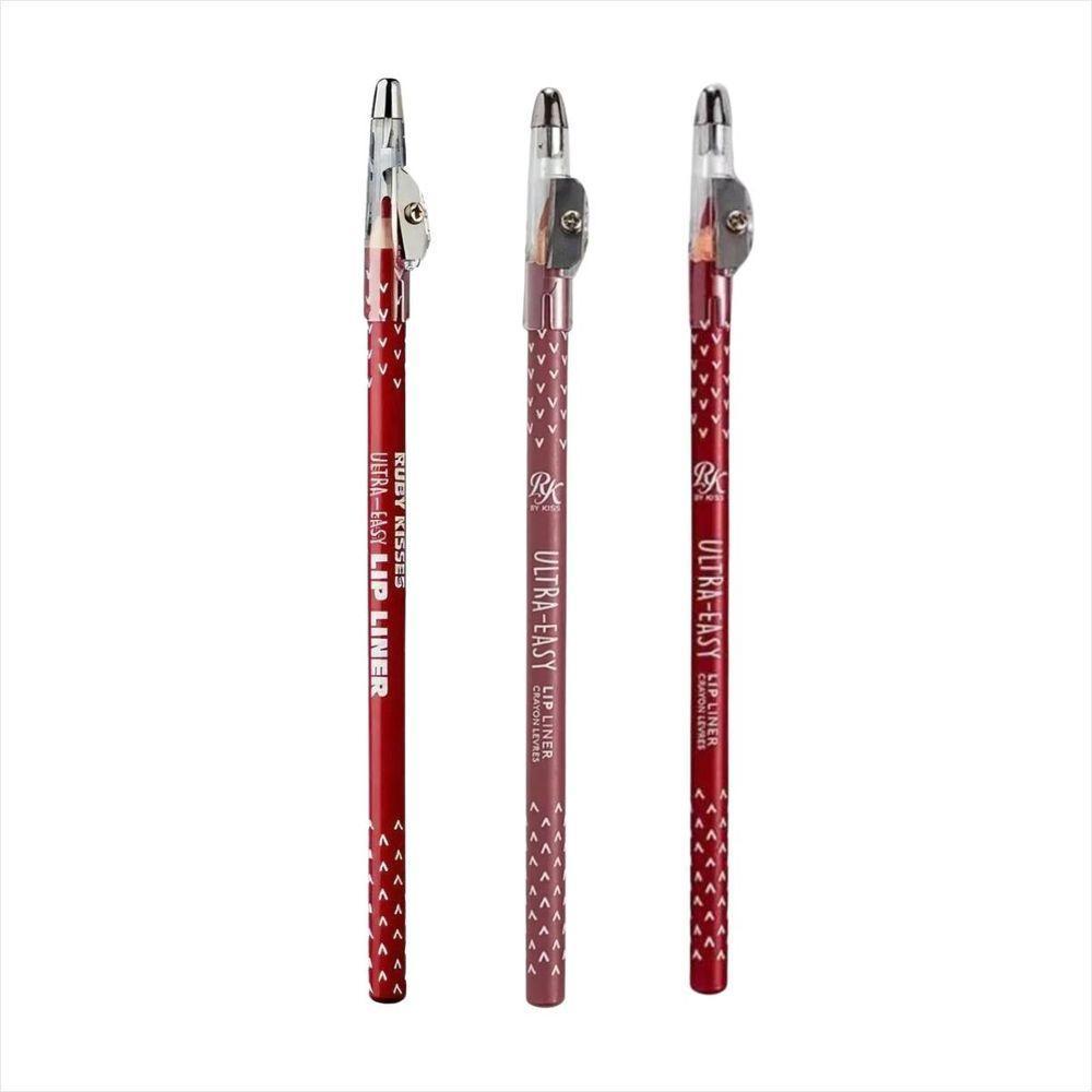 Kit Lápis De Boca Ruby Kisses Liner Red+pale Nude+marsala - 1