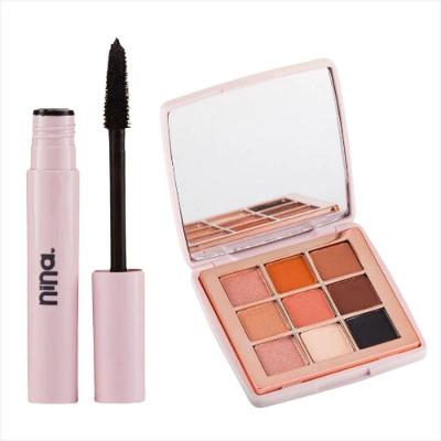 Kit Nina Makeup Máscara De Cílios+paleta De Sombras Sunset