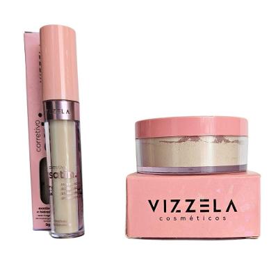 Kit Vizzela Corretivo Satin Cor1+ Pó Facial Satin Powder