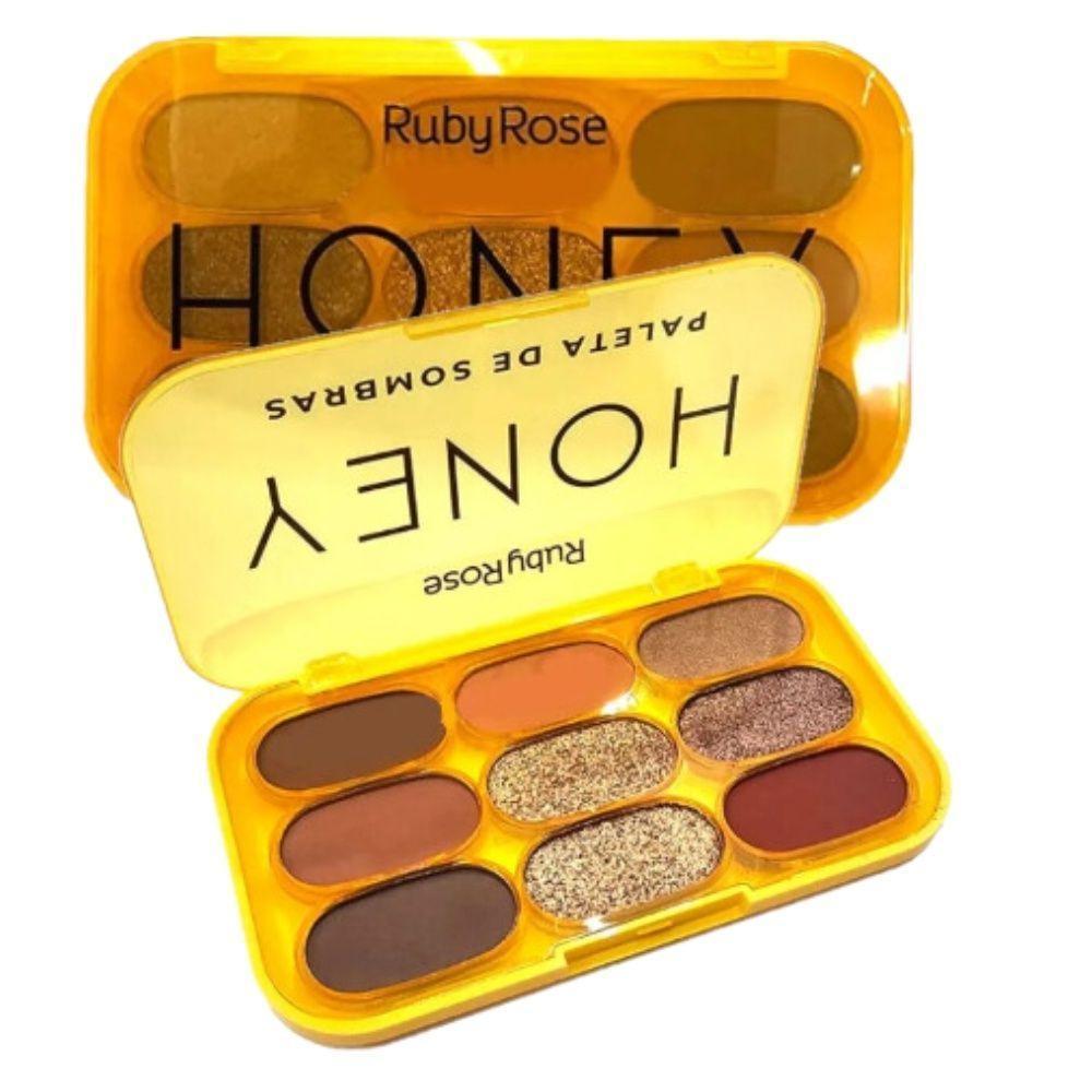 Kit Ruby Rose Paleta De Sombras Honey+máscara Cílios Tropico - 3