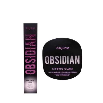 Kit Ruby Rose Obsidian Lipoil+iluminador Mysticglam Pearl