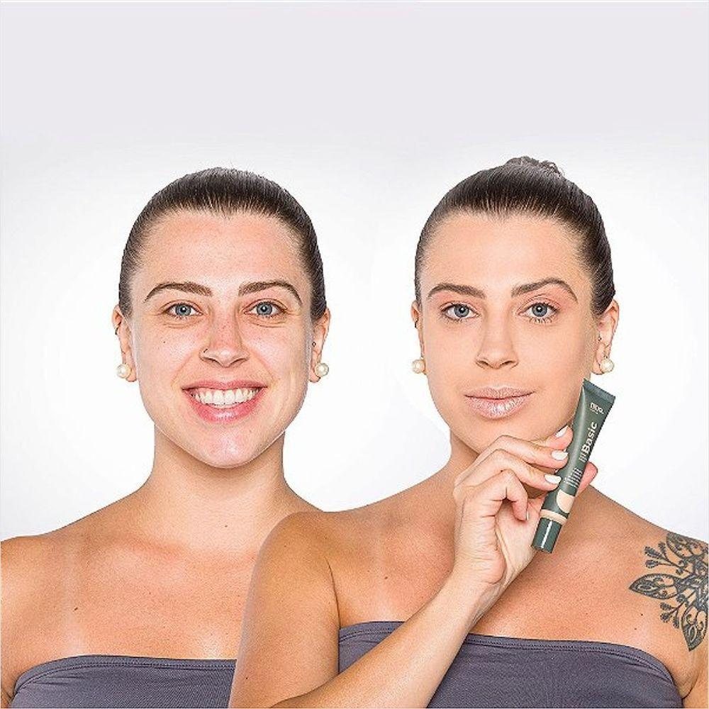 Kit Nina Makeup Base Líquida Basic+pó Comapcto Instant Cor 2 - 6