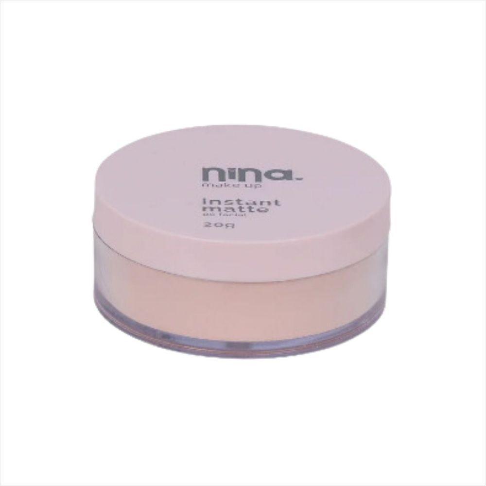 Kit Nina Makeup Base Líquida Basic+pó Solto Instant Cor 2 - 7